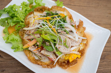 spicy salad with egg