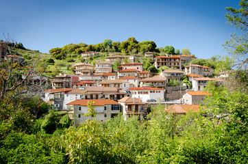 View of Baltessiniko, a mountainous village. Peloponnese, Greece