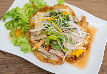 spicy salad with egg