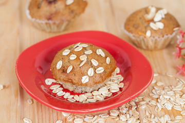 Banana cup cake with oat flakes