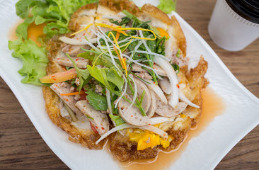 spicy salad with egg