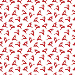 red reindeer pattern background