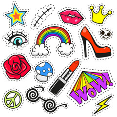 Сartoon patch badges