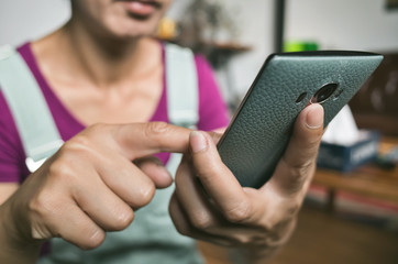 woman using smartphone