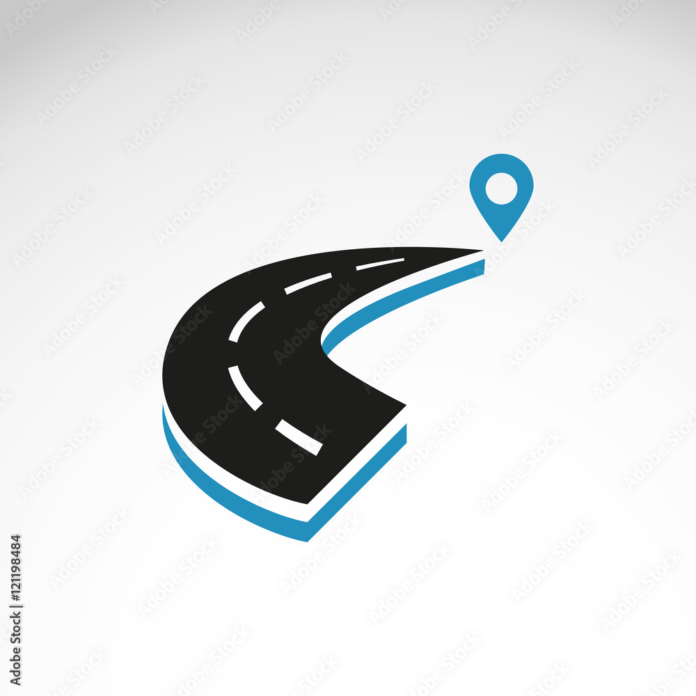 Canvas Prints road highway with pin map marker concept