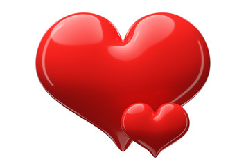 3d red glossy heart.