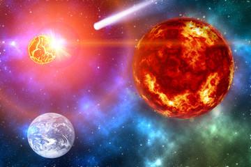 meteorite crashed into the sun elements furnished by NASA