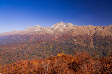 Peaks of Caucasus mountains in Krasnodar