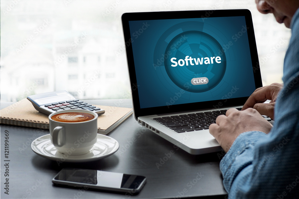 Poster software data digital programs system technology computer