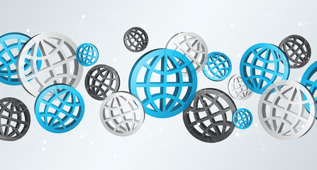 Blue grey and black digital web icons ‘3D rendering’