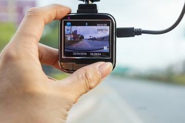 Press the button of front camera car recorder / Car DVR Vehicle