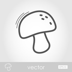 Mushroom outline icon. Harvest. Thanksgiving