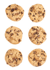 Pile of cookies isolated over the white background