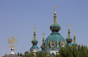 Fototapeta na wymiar Domes and crosses. Orthodox Church. Ukraine