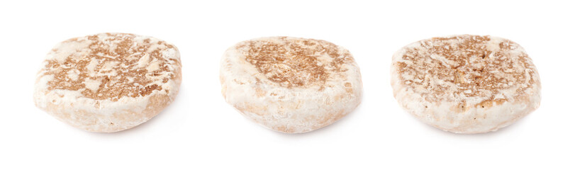 Set of small gingerbread cake  isolated over the white background
