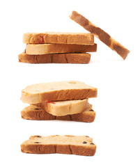 Stack of rusks isolated over the white background