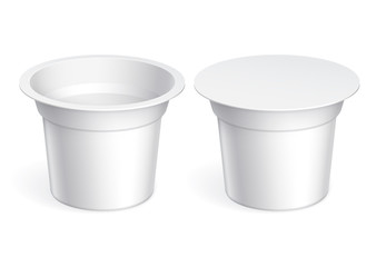Slim White blank plastic container