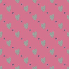 Doodle seamless pattern with hearts