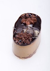 Chocolate cake isolated on white background