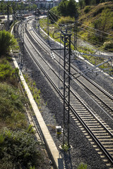 Fototapeta na wymiar Train tracks in Spain