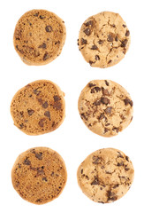 Pile of cookies isolated over the white background