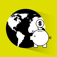 global economy planet concept vector illustration design