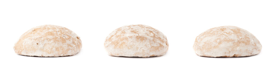 Set of small gingerbread cake  isolated over the white background