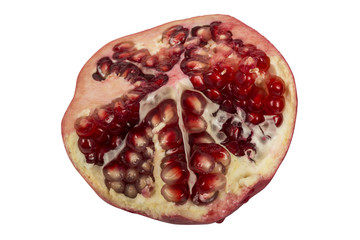 Pomegranates on white background