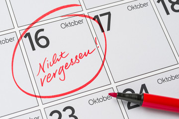 Kalender - 16. Oktober