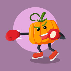Obraz na płótnie Canvas pumpkin man boxing illustration design