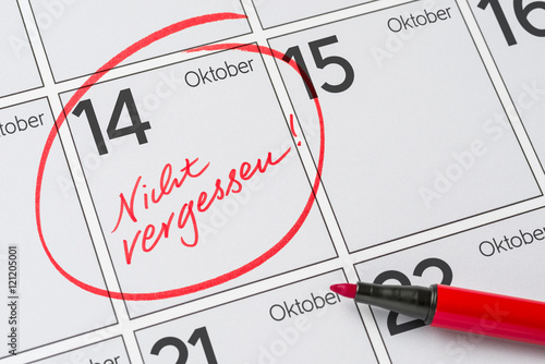 "Kalender - 14. Oktober" Stockfotos und lizenzfreie Bilder auf Fotolia 