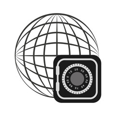 global planet with economy icon vector illustration design