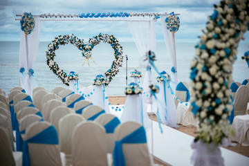 Wedding setting on a tropical beach