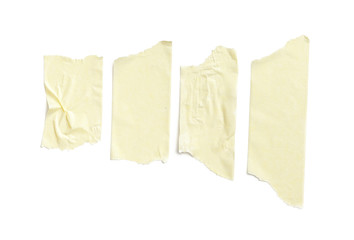 collection of various adhesive tape pieces on white background