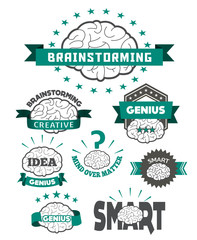 Brain icon designs & badges