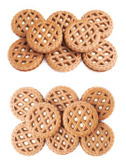 Pile of cookies isolated over the white background