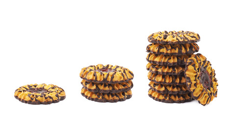 Stack of cookies isolated over the white background