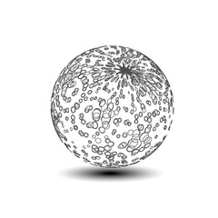 Vector globe symbol - 3d icon of sphere, dotted orb