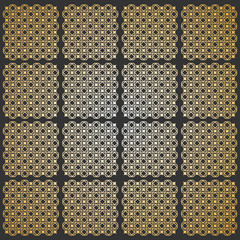 Vector seamless pattern. Modern geometric texture in grey - golden color. Repeating stylish tiles of squares