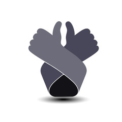 Vector best choice symbol - hand gesture icon, thumb up