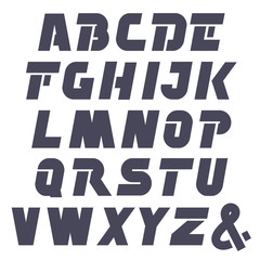 Vector dark font alphabet - simple capital letters