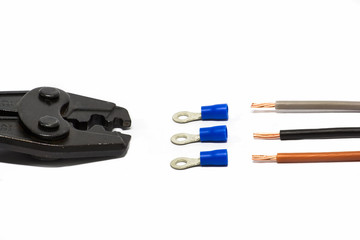 Set electric wires connect.