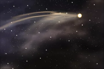 Foto auf Leinwand Komeet in de nacht © emieldelange