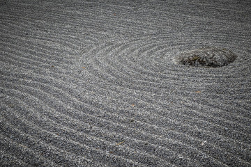 Zen garden in japanese garden in Toulouse