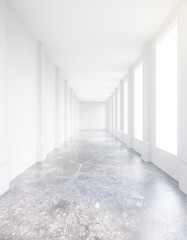 Empty concrete corridor