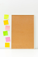 Office desk table with  supplies