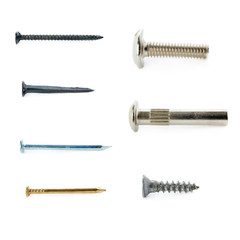 Metal screw isolated over the white background