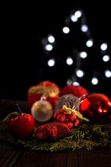 Fototapeta na wymiar Christmas ornaments composition