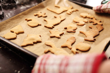 Ciasteczka wyjmowane z piekarnika