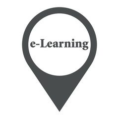 Icono plano localizacion texto e-Learning gris